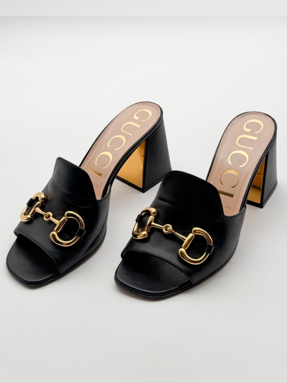 Gucci Baby Horsebit Block Heel
Slide Mules Leather Black EU 38.5 US 8.5 - Picture 4 of 11